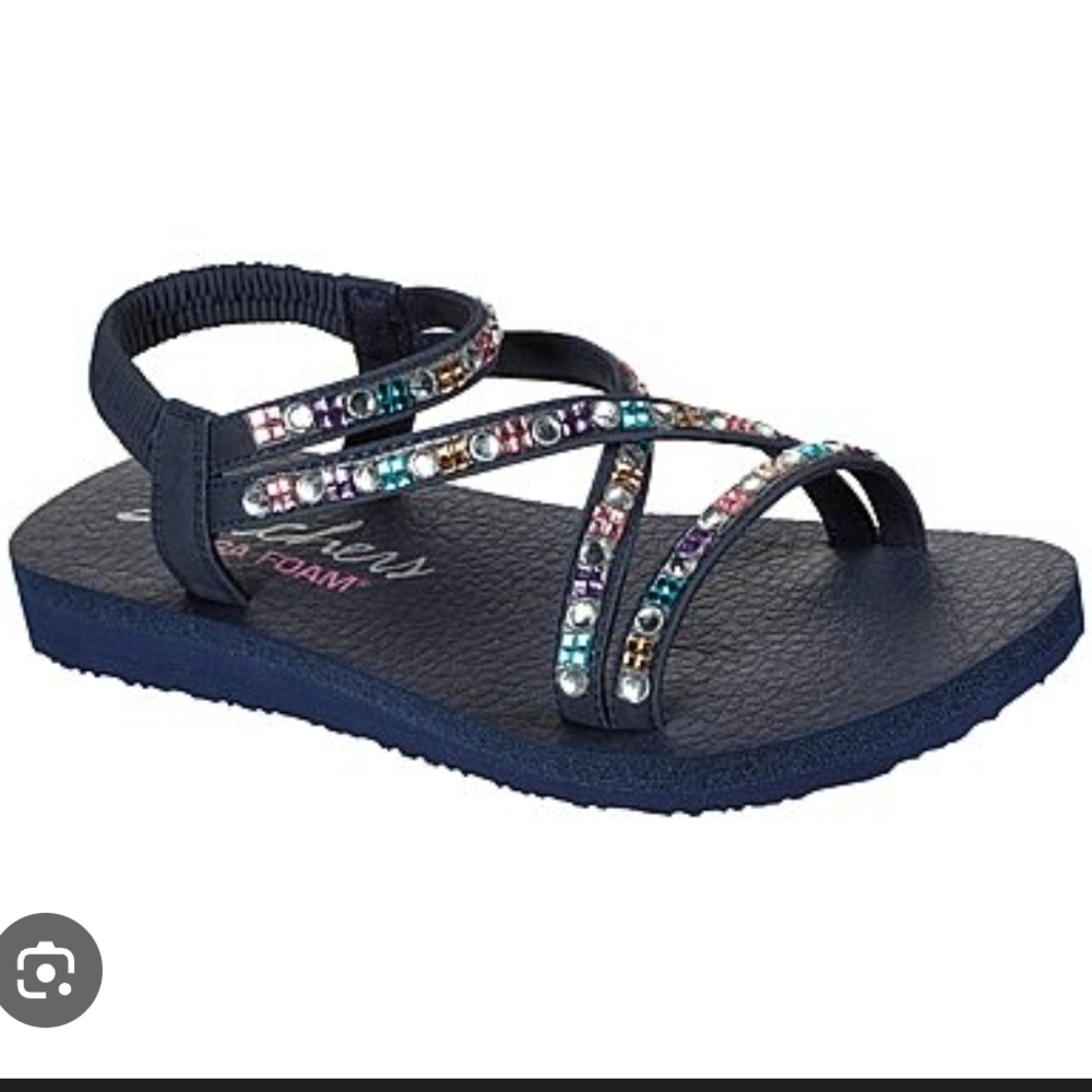 Skechers Navy Sandals with Colorful Accents NIB